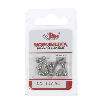 Мормышка вольф. SKYFISH "Капля с ушком", никель №11-4.0-BN